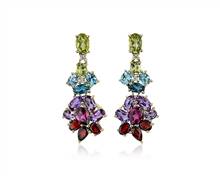 Multicolored Gemstone Chandelier Earrings In 14k Yellow Gold | Blue Nile