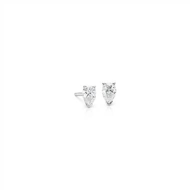 Pear Shape Diamond Stud Earrings in 14k White Gold (1/2 ct. tw.)