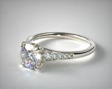 Petite Tapered Pave Adorned-Crown Engagement Ring in 18K White Gold 1.80mm Width Band (Setting Price) | James Allen