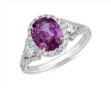 Pink Sapphire and Diamond Ring In 18k White Gold | Blue Nile