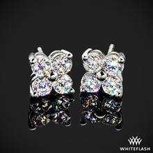 Platinum 4 Stone Clover Lab Created Diamond Earrings 2ctw | Whiteflash