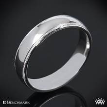 Platinum Benchmark "Comfort Fit" Wedding Ring with Milgrain | Whiteflash