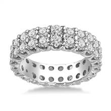 Platinum Dual Row Diamond Eternity Ring (2.88 - 3.44 cttw.) | B2C Jewels