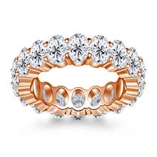 Prong Set Oval Cut Diamond Adorned Eternity Ring in 14K Rose Gold (7.95 - 9.45 cttw.) | B2C Jewels