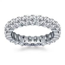 Prong Set Oval Cut Diamond Eternity Ring in 18K White Gold (4.15 - 4.95 cttw.) | B2C Jewels