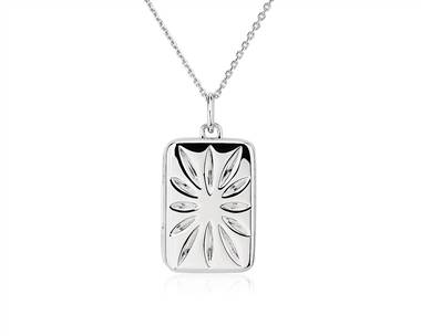 Rectangle Slim Locket In Sterling Silver