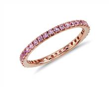 Riviera Pave Pink Sapphire Eternity Ring In 18k Rose Gold (1.5mm) | Blue Nile