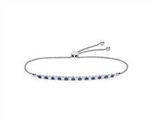 Riviera Pave Sapphire and Diamond Alternating Bolo Bracelet In 14k White Gold | Blue Nile