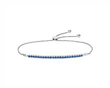 Riviera Pave Sapphire Bolo Bracelet In 14k White Gold | Blue Nile