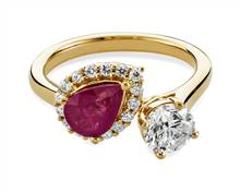 Ruby and Diamond Two Stone Ring In 14k Yellow Gold | Blue Nile