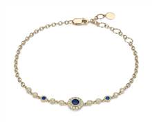 Sapphire and Diamond Vintage Inspired Bracelet In 14k Yellow Gold (3.5mm) | Blue Nile