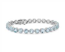 Sky Blue Topaz Round Rope Bracelet In Sterling Silver (5mm) | Blue Nile