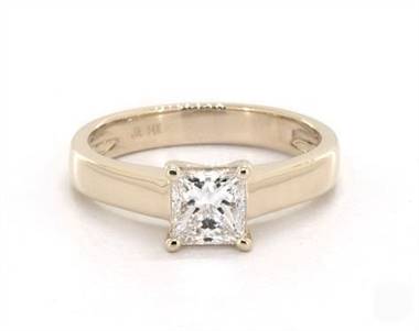 Thin Solitaire Engagement Rings Tapered