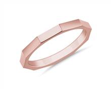 Stackable Rectangle Edged Ring In 14k Rose Gold (2mm) | Blue Nile