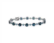 Swiss Blue Topaz and London Blue Topaz Alternating Bracelet In 14k White Gold | Blue Nile