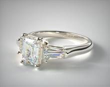 Timeless Three Stone Baguette Diamond Engagement Ring in 14K White Gold 2.00mm Width Band (Setting Price) | James Allen