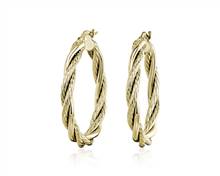 Twisted Hoop Earrings In 14k Yellow Gold | Blue Nile