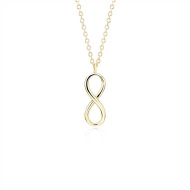 Vertical Infinity Pendant in 14k Yellow Gold