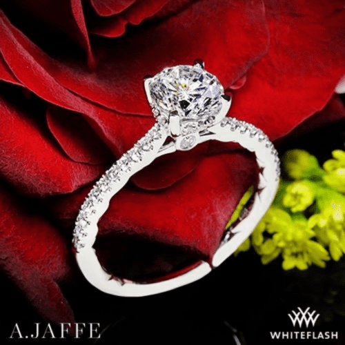 14k White Gold A. Jaffe Classics Diamond Engagement Ring at Whiteflash