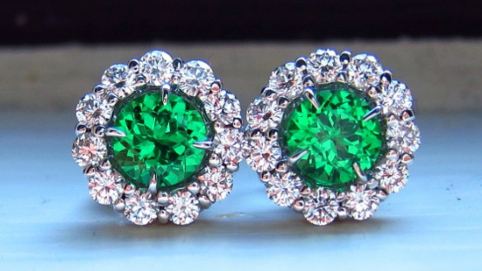 Cushion Cut Lab Created Emerald and Diamond Earrings (0.49 ctw) | Costco