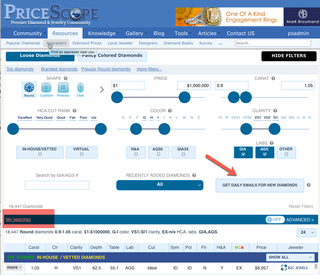 PriceScope Premium Diamond Search Package | PriceScope