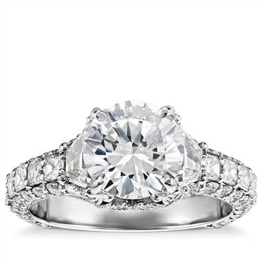 Bella Vaughan for Blue Nile grandeur trapezoid diamond engagement ring set in platinum at Blue Nile 