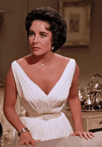 Half body shot of Elizabeth Taylor starring in Cat on a Hot Tin Roof.