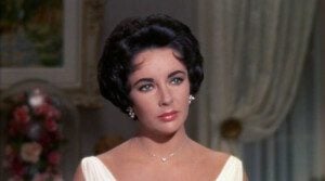 Close up portrait of Elizabeth Taylor starring in Cat on a Hot Tin Roof.