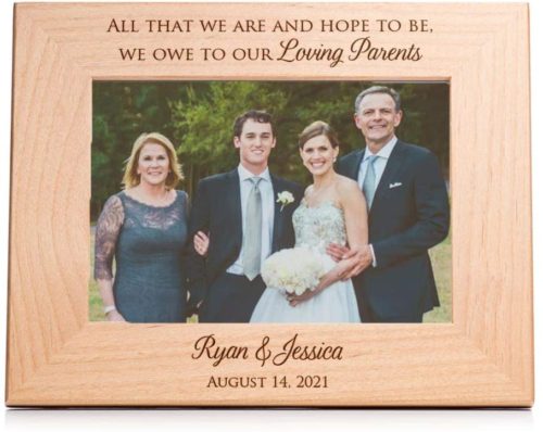 Personalized Wooden Wedding Picture Frame for Parents of Bride and Groom