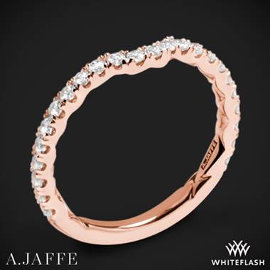 18k Rose Gold A. Jaffe MR1851Q Art Deco Diamond Wedding Ring.