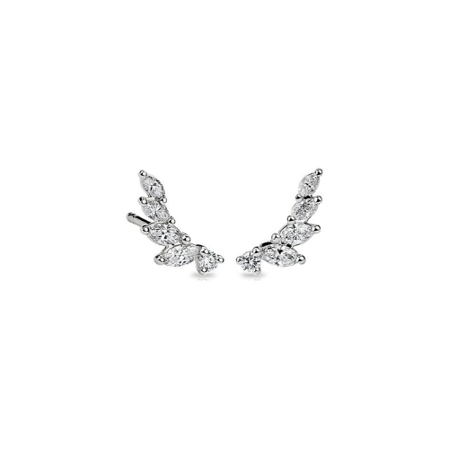 Marquise Climber Stud Earrings in 14k White Gold.