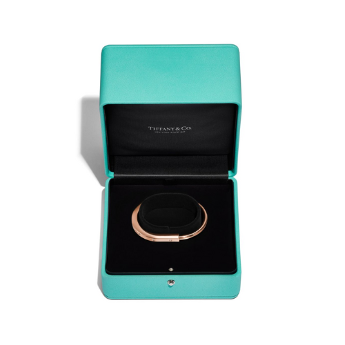 Tiffany Lock Bangle in Rose Gold with Diamond Accents