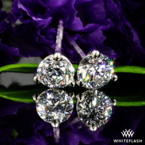 0.75ctw 14K White Gold 3 Prong Lab Created Diamonds Earrings at Whiteflash