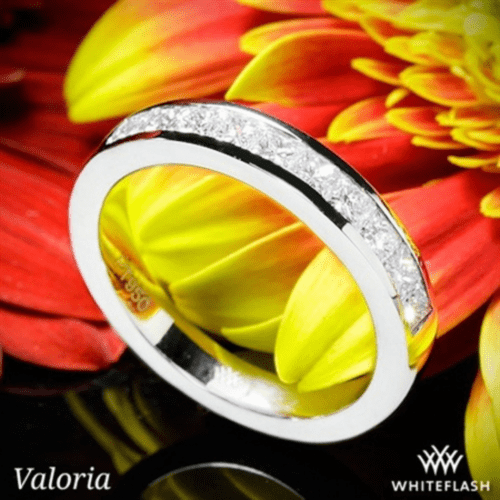 14k White Gold Valoria Princess Channel-Set Diamond Wedding Ring at Whiteflash