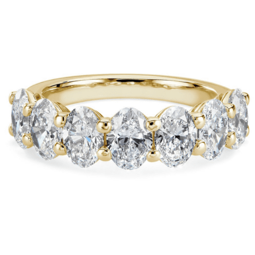 Seven Stone Oval Lab Grown Diamond Ring In 14k Yellow Gold