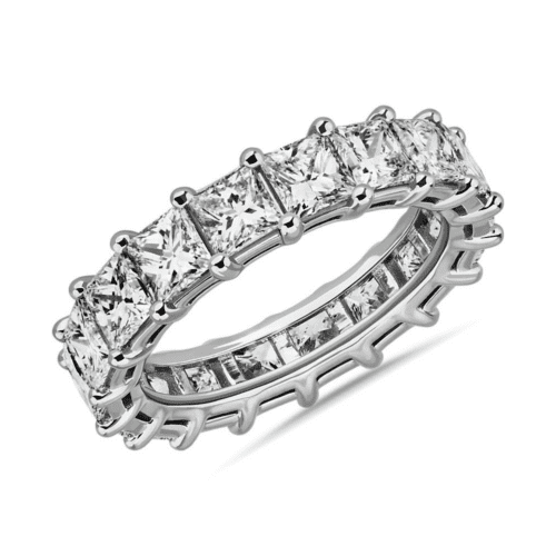 Lab Grown Diamond Princess Cut Eternity Ring in 14K White Gold