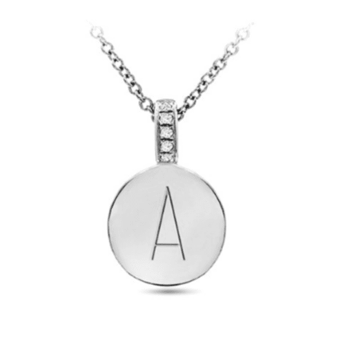 Sterling Silver Intial Disc Pendant