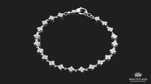 14k White Gold Four Stone Clover Diamond Tennis Bracelet at Whiteflash