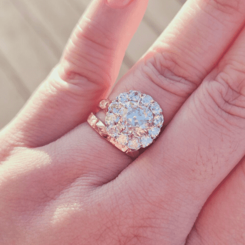 Old Mine Cut Cluster Diamond Ring