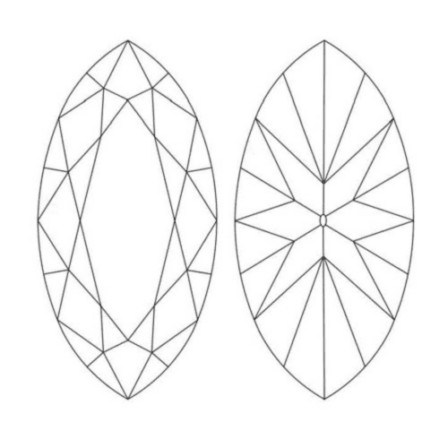 Facet Diagram of a Marquise Cut Diamond