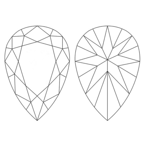 Facet Diagram of a Pear Cut Diamond