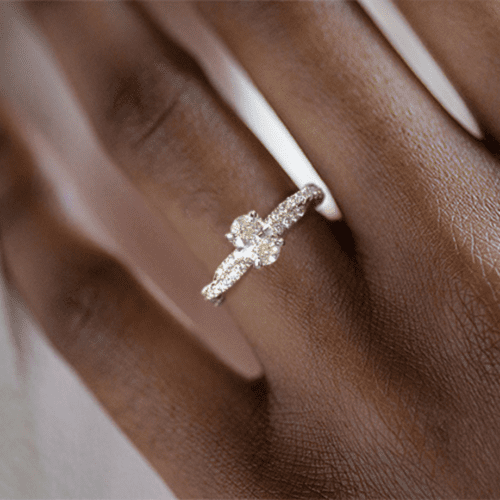 14K White Gold Pavé Twist Diamond Engagement Ring at James Allen