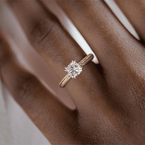 14K Yellow Gold Etched Rope Solitaire Engagement Ring at James Allen