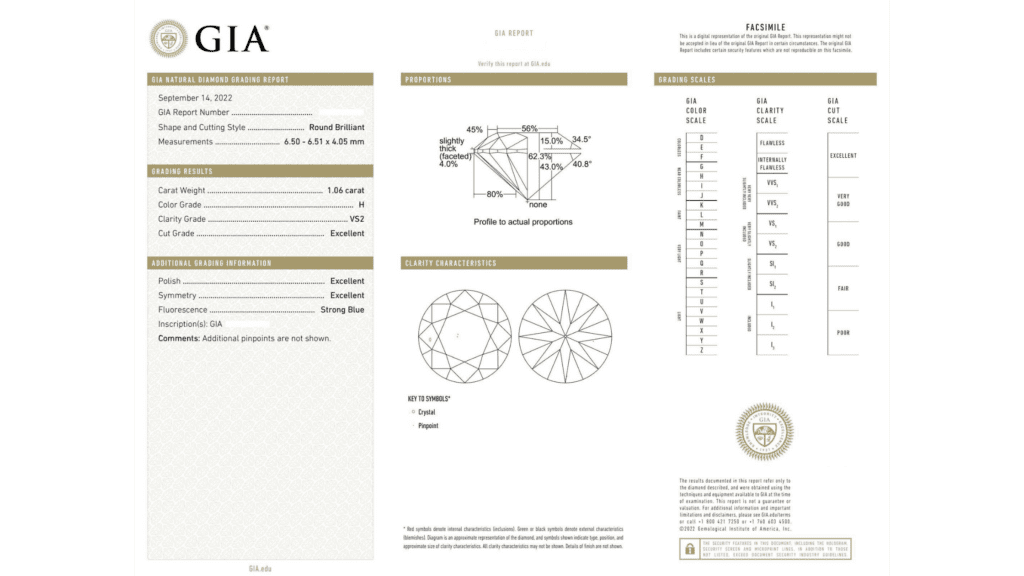 GIA 1.06 Carat Round Diamond from Blue Nile