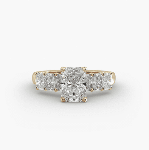 14K Yellow Gold Radiant Cut Side Stone Diamond Engagement Ring at James Allen