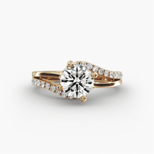 Spiral Pavé Engagement Ring in 18k Yellow Gold at Blue Nile