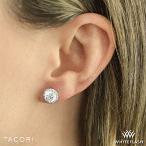 18k White Gold Tacori FE 670 5 Diamond Earrings