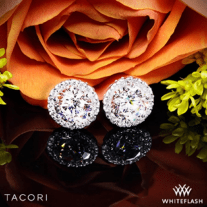 18k White Gold Tacori 5 Diamond Earrings at Whiteflash