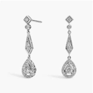 Diamond Vintage-Inspired Teardrop Earrings in 14K White Gold at Blue Nile