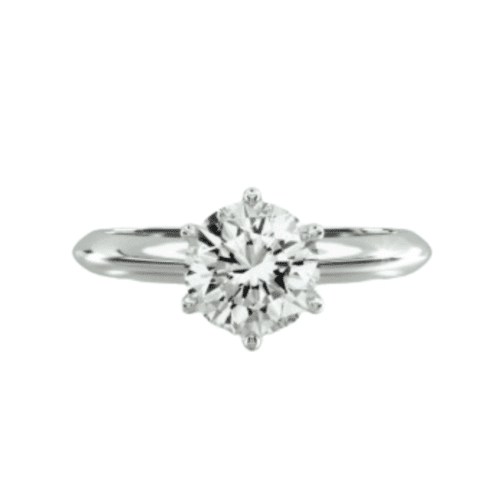 Six Prong Knife Edged Solitaire Engagement Ring